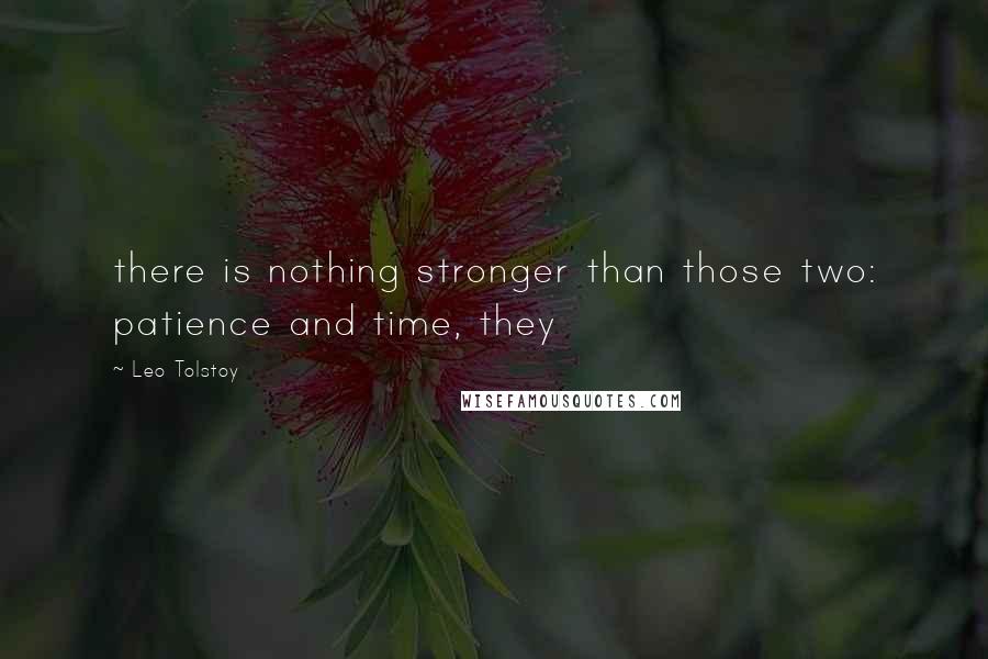Leo Tolstoy Quotes: there is nothing stronger than those two: patience and time, they