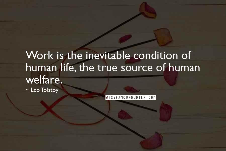 Leo Tolstoy Quotes: Work is the inevitable condition of human life, the true source of human welfare.