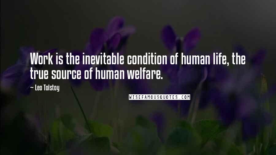 Leo Tolstoy Quotes: Work is the inevitable condition of human life, the true source of human welfare.