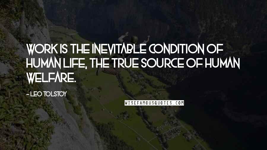 Leo Tolstoy Quotes: Work is the inevitable condition of human life, the true source of human welfare.