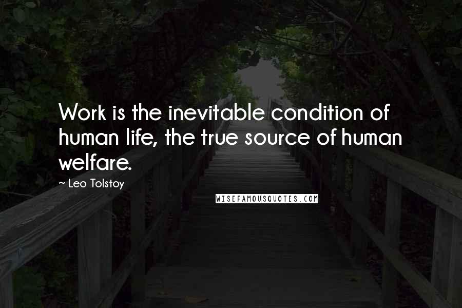 Leo Tolstoy Quotes: Work is the inevitable condition of human life, the true source of human welfare.