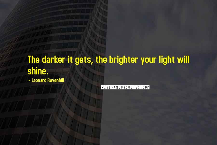 Leonard Ravenhill Quotes: The darker it gets, the brighter your light will shine.