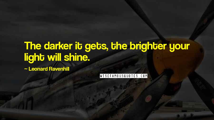 Leonard Ravenhill Quotes: The darker it gets, the brighter your light will shine.