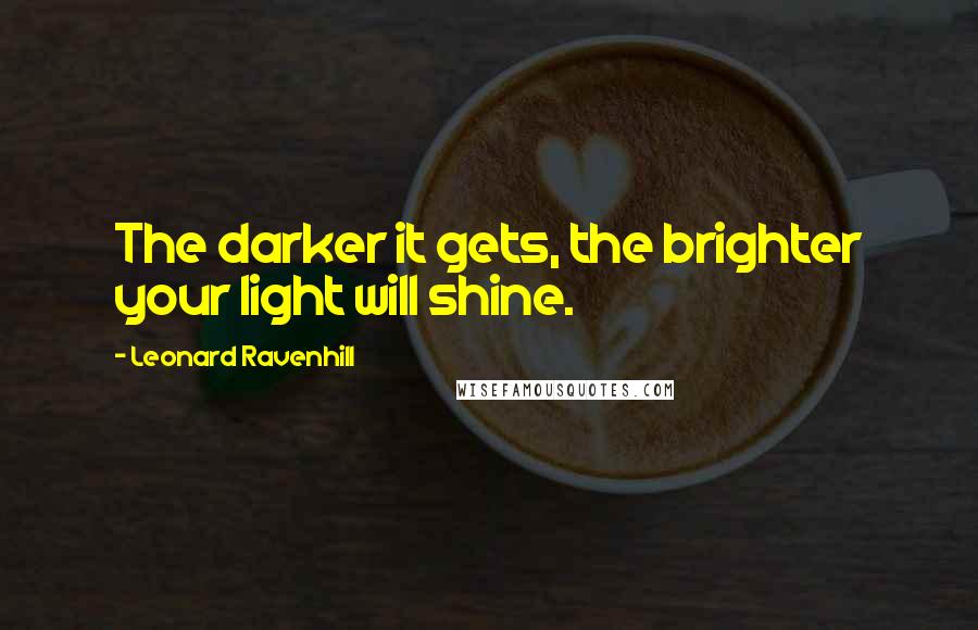 Leonard Ravenhill Quotes: The darker it gets, the brighter your light will shine.