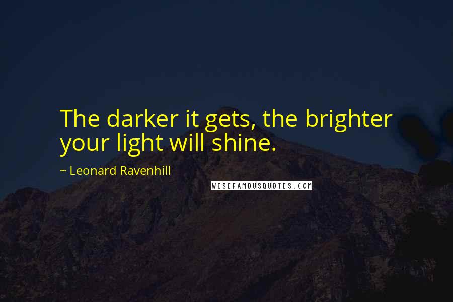 Leonard Ravenhill Quotes: The darker it gets, the brighter your light will shine.