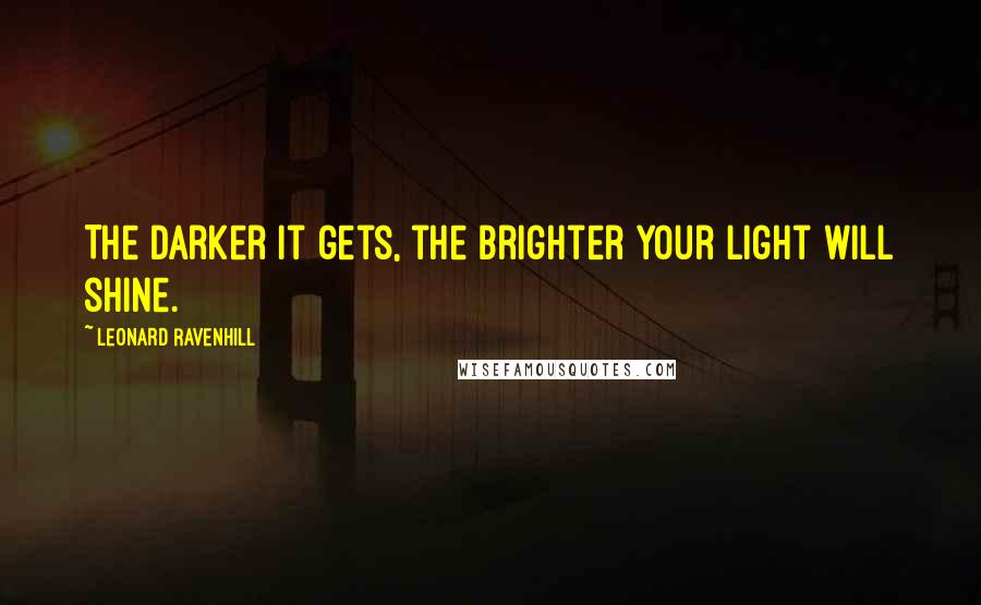 Leonard Ravenhill Quotes: The darker it gets, the brighter your light will shine.