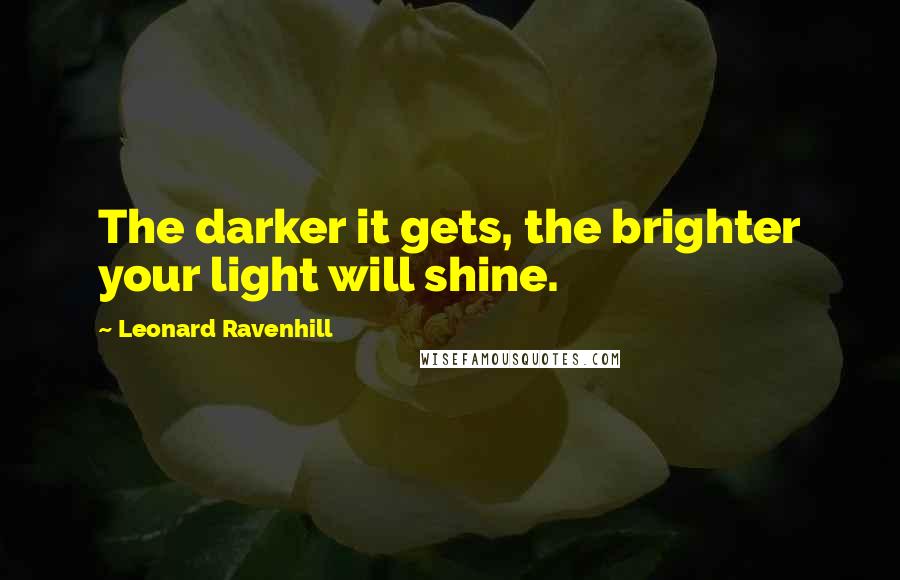 Leonard Ravenhill Quotes: The darker it gets, the brighter your light will shine.