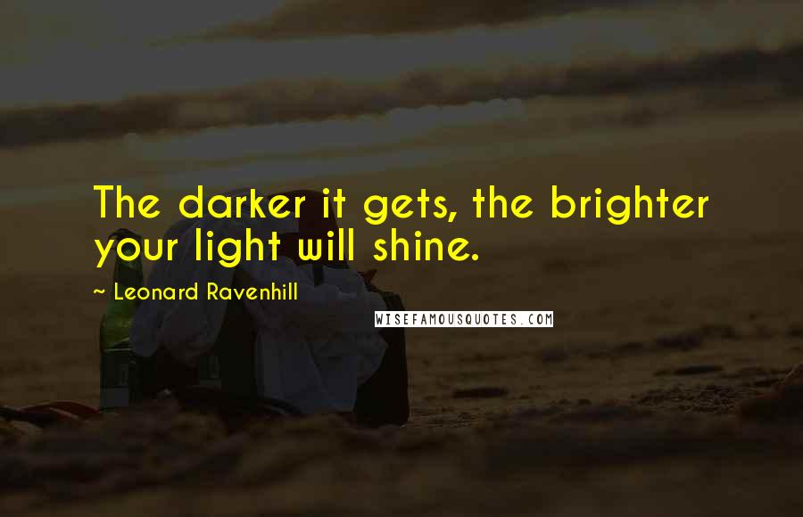 Leonard Ravenhill Quotes: The darker it gets, the brighter your light will shine.