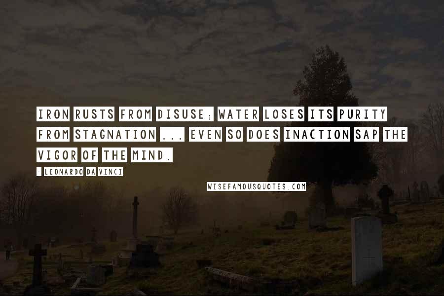 Leonardo Da Vinci Quotes: Iron rusts from disuse; water loses its purity from stagnation ... even so does inaction sap the vigor of the mind.