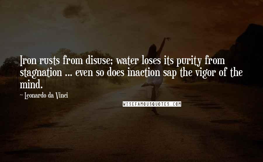 Leonardo Da Vinci Quotes: Iron rusts from disuse; water loses its purity from stagnation ... even so does inaction sap the vigor of the mind.