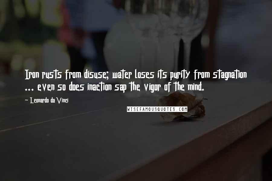 Leonardo Da Vinci Quotes: Iron rusts from disuse; water loses its purity from stagnation ... even so does inaction sap the vigor of the mind.