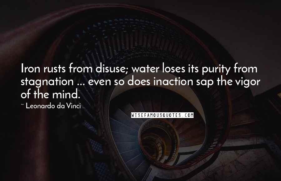 Leonardo Da Vinci Quotes: Iron rusts from disuse; water loses its purity from stagnation ... even so does inaction sap the vigor of the mind.