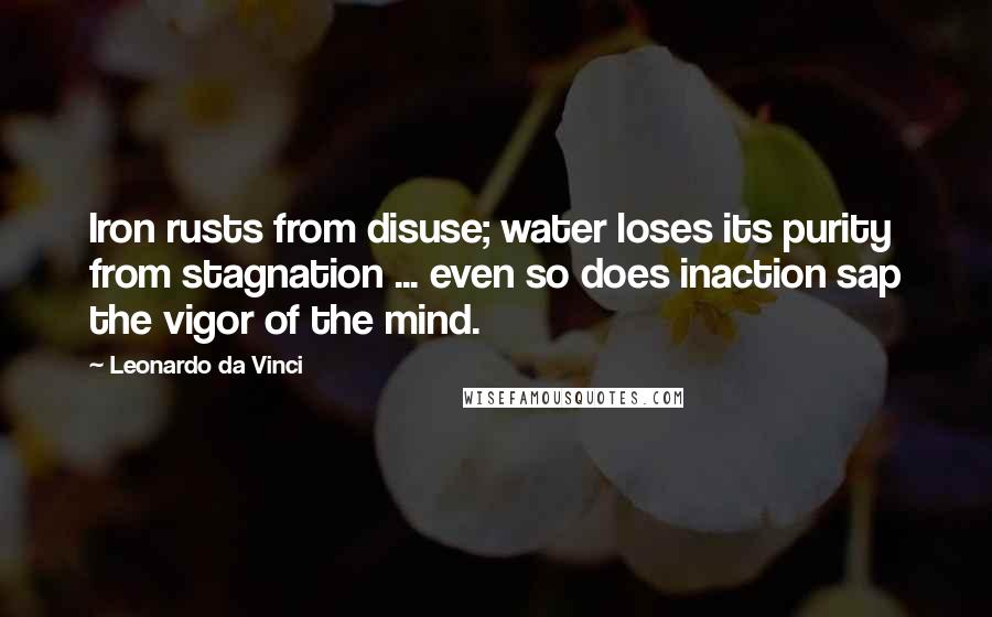 Leonardo Da Vinci Quotes: Iron rusts from disuse; water loses its purity from stagnation ... even so does inaction sap the vigor of the mind.