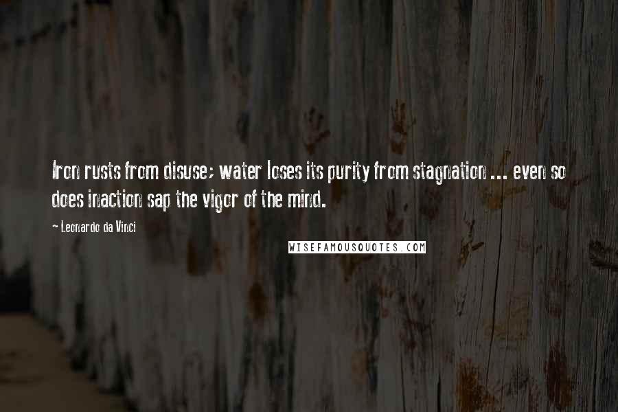 Leonardo Da Vinci Quotes: Iron rusts from disuse; water loses its purity from stagnation ... even so does inaction sap the vigor of the mind.