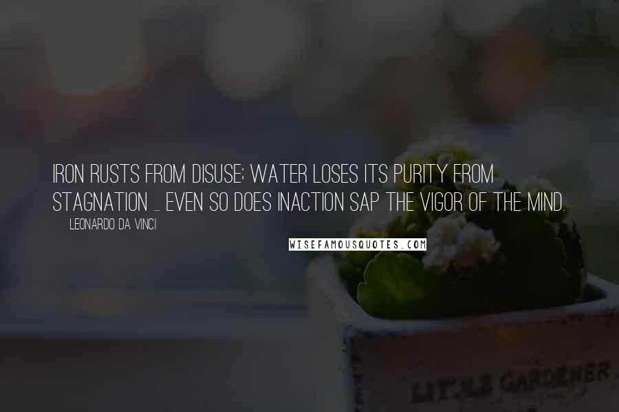 Leonardo Da Vinci Quotes: Iron rusts from disuse; water loses its purity from stagnation ... even so does inaction sap the vigor of the mind.