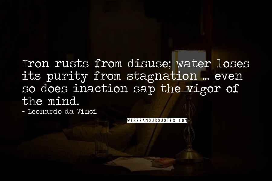 Leonardo Da Vinci Quotes: Iron rusts from disuse; water loses its purity from stagnation ... even so does inaction sap the vigor of the mind.