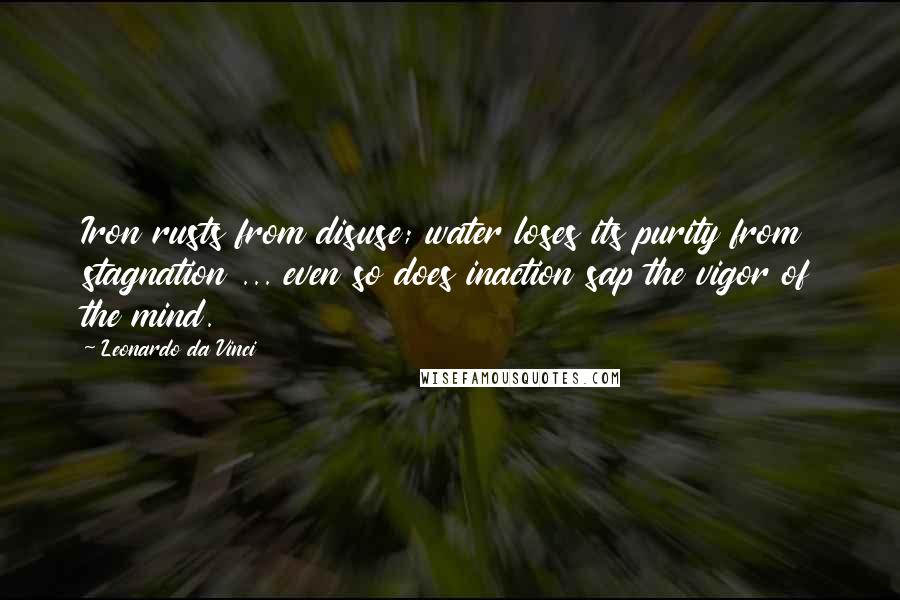 Leonardo Da Vinci Quotes: Iron rusts from disuse; water loses its purity from stagnation ... even so does inaction sap the vigor of the mind.