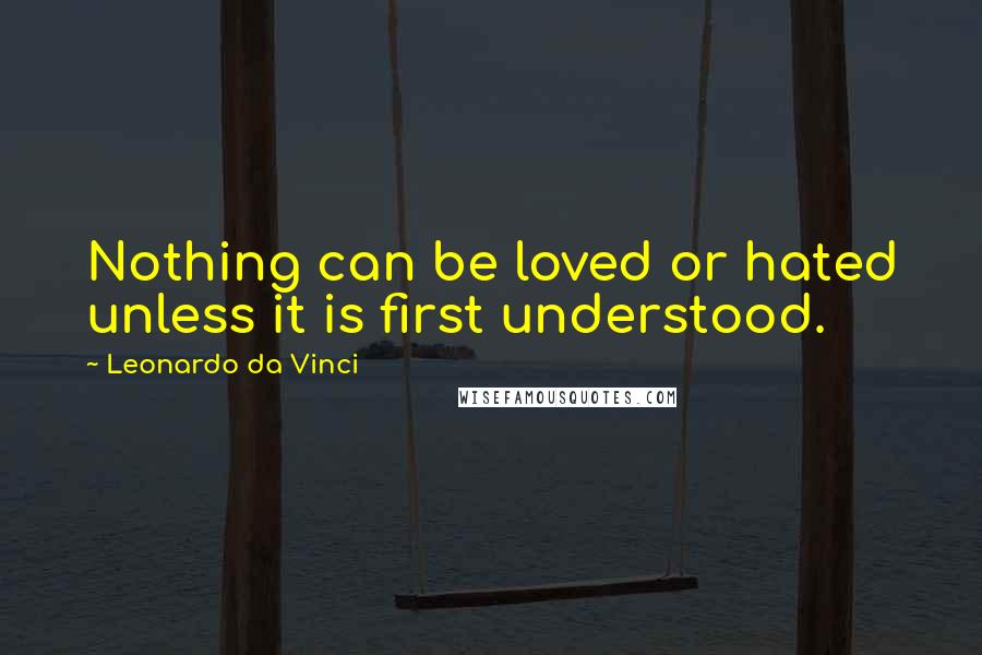 Leonardo Da Vinci Quotes: Nothing can be loved or hated unless it is first understood.