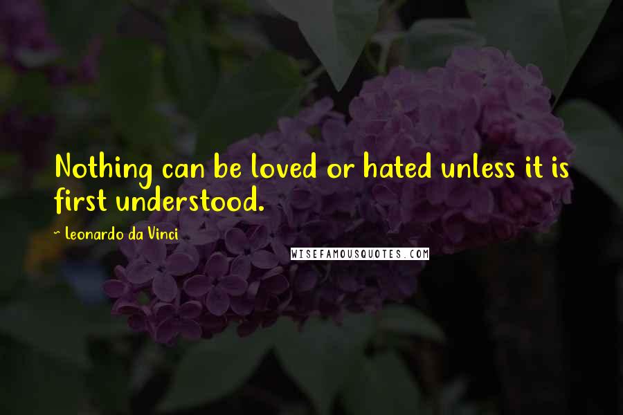 Leonardo Da Vinci Quotes: Nothing can be loved or hated unless it is first understood.