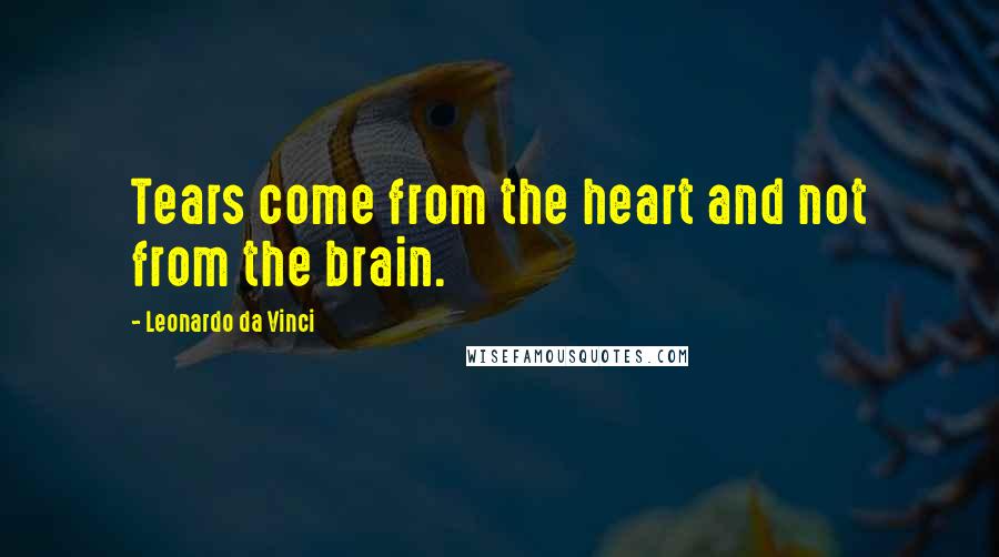 Leonardo Da Vinci Quotes: Tears come from the heart and not from the brain.