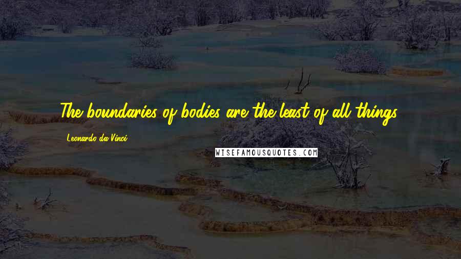 Leonardo Da Vinci Quotes: The boundaries of bodies are the least of all things.