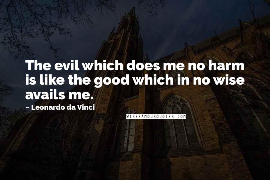 Leonardo Da Vinci Quotes: The evil which does me no harm is like the good which in no wise avails me.