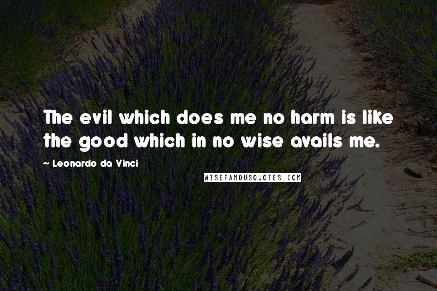 Leonardo Da Vinci Quotes: The evil which does me no harm is like the good which in no wise avails me.