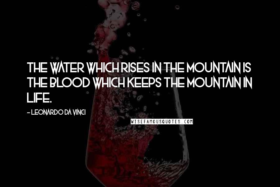 Leonardo Da Vinci Quotes: The water which rises in the mountain is the blood which keeps the mountain in life.