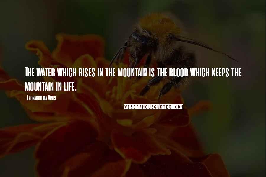 Leonardo Da Vinci Quotes: The water which rises in the mountain is the blood which keeps the mountain in life.