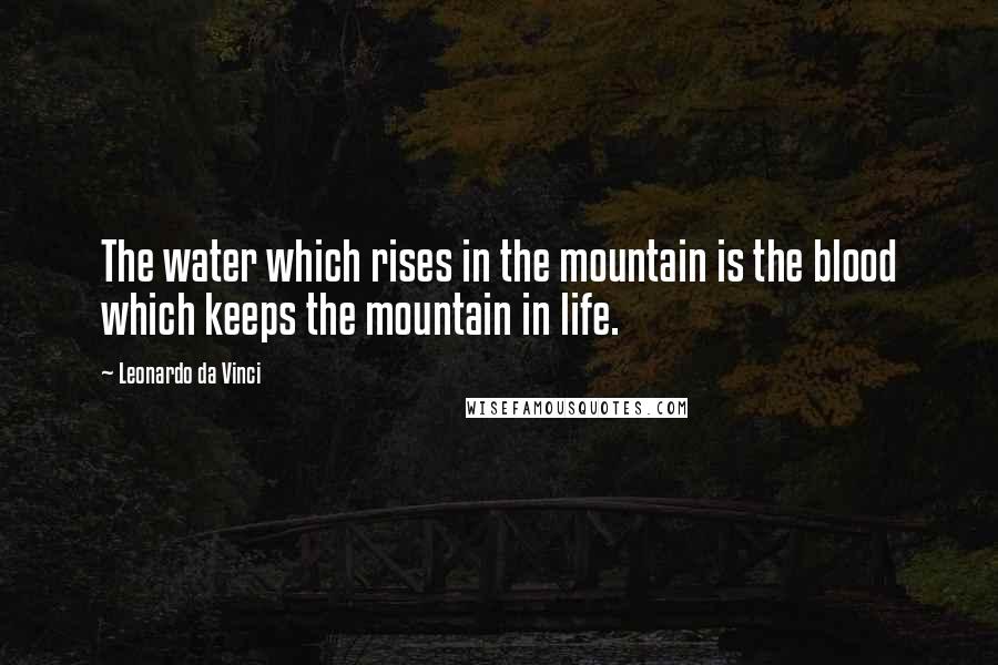 Leonardo Da Vinci Quotes: The water which rises in the mountain is the blood which keeps the mountain in life.