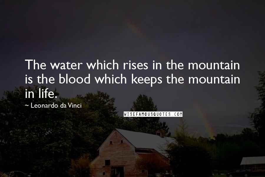Leonardo Da Vinci Quotes: The water which rises in the mountain is the blood which keeps the mountain in life.