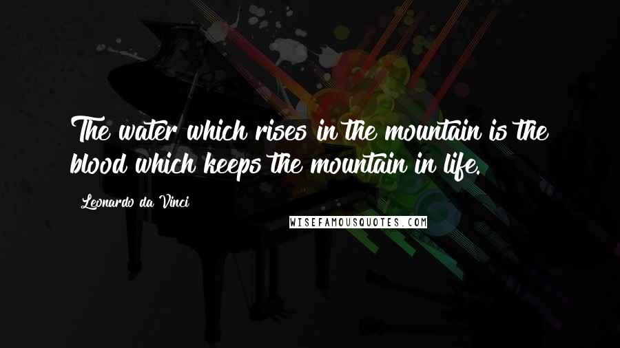 Leonardo Da Vinci Quotes: The water which rises in the mountain is the blood which keeps the mountain in life.