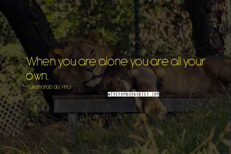 Leonardo Da Vinci Quotes: When you are alone you are all your own.