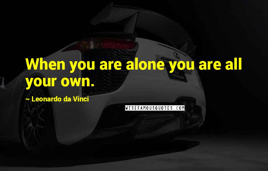 Leonardo Da Vinci Quotes: When you are alone you are all your own.