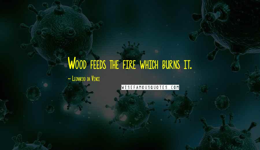 Leonardo Da Vinci Quotes: Wood feeds the fire which burns it.