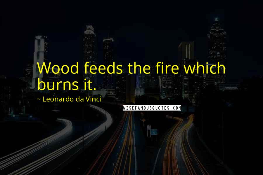 Leonardo Da Vinci Quotes: Wood feeds the fire which burns it.