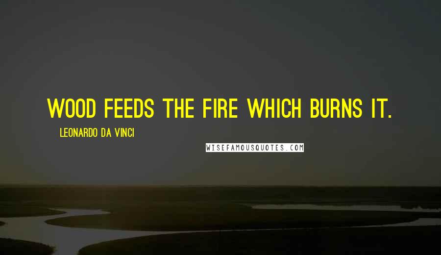 Leonardo Da Vinci Quotes: Wood feeds the fire which burns it.