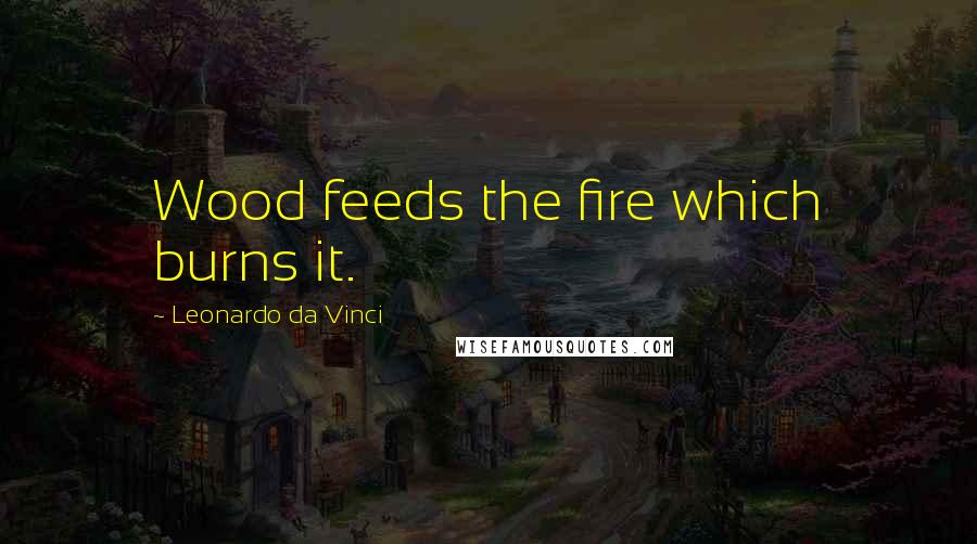 Leonardo Da Vinci Quotes: Wood feeds the fire which burns it.