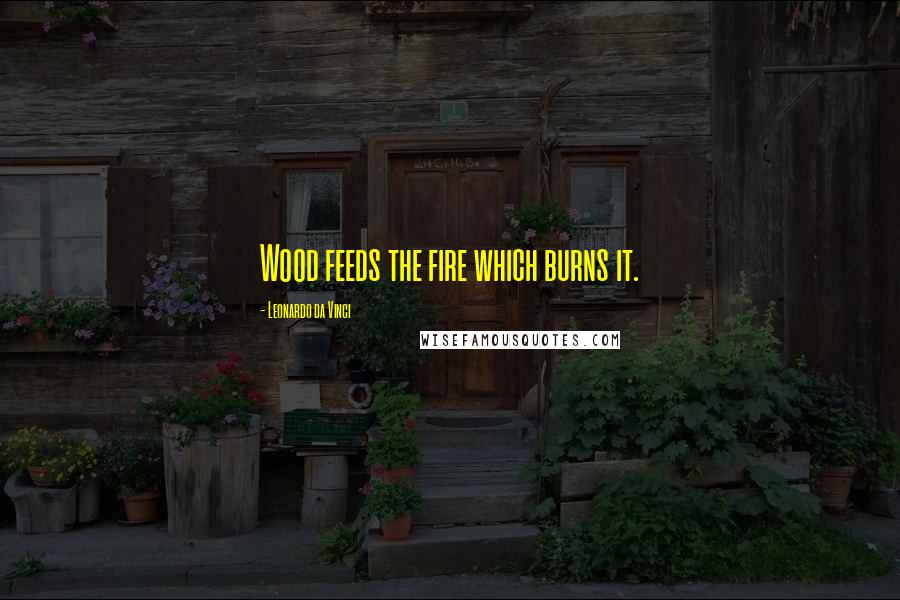 Leonardo Da Vinci Quotes: Wood feeds the fire which burns it.