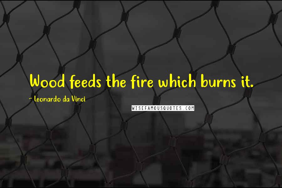 Leonardo Da Vinci Quotes: Wood feeds the fire which burns it.