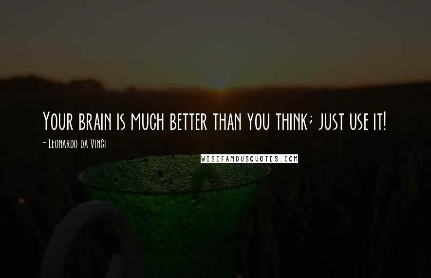 Leonardo Da Vinci Quotes: Your brain is much better than you think; just use it!