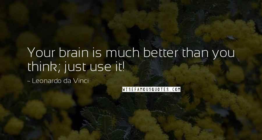 Leonardo Da Vinci Quotes: Your brain is much better than you think; just use it!