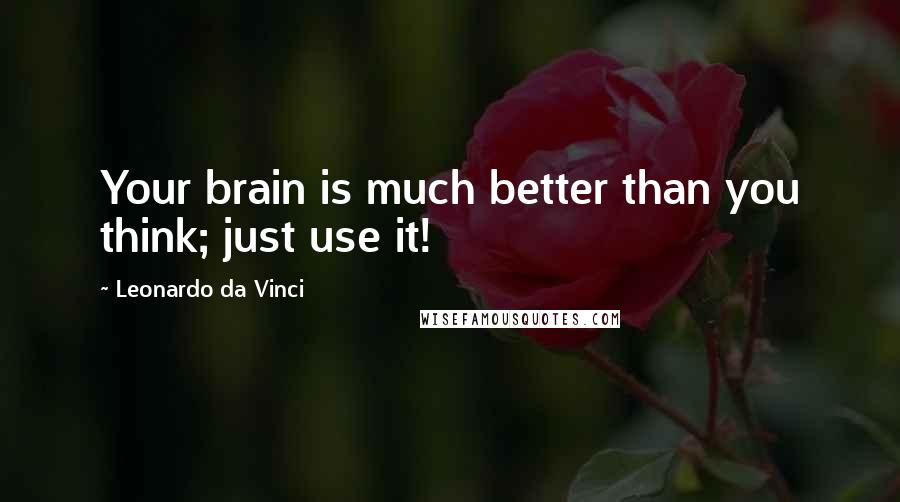 Leonardo Da Vinci Quotes: Your brain is much better than you think; just use it!