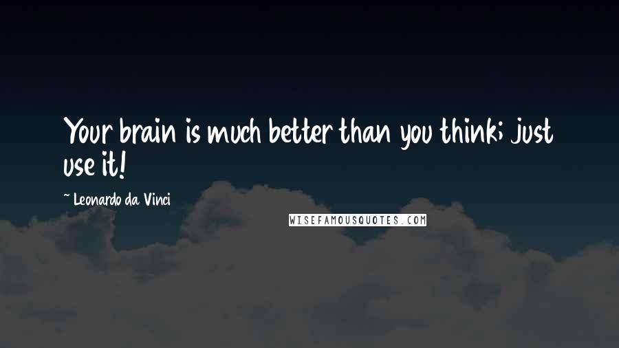 Leonardo Da Vinci Quotes: Your brain is much better than you think; just use it!