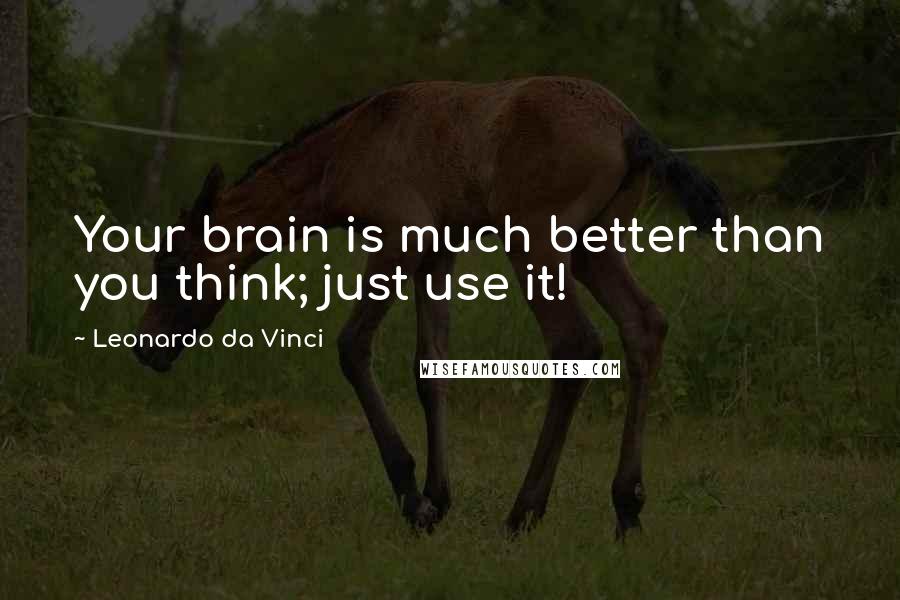 Leonardo Da Vinci Quotes: Your brain is much better than you think; just use it!