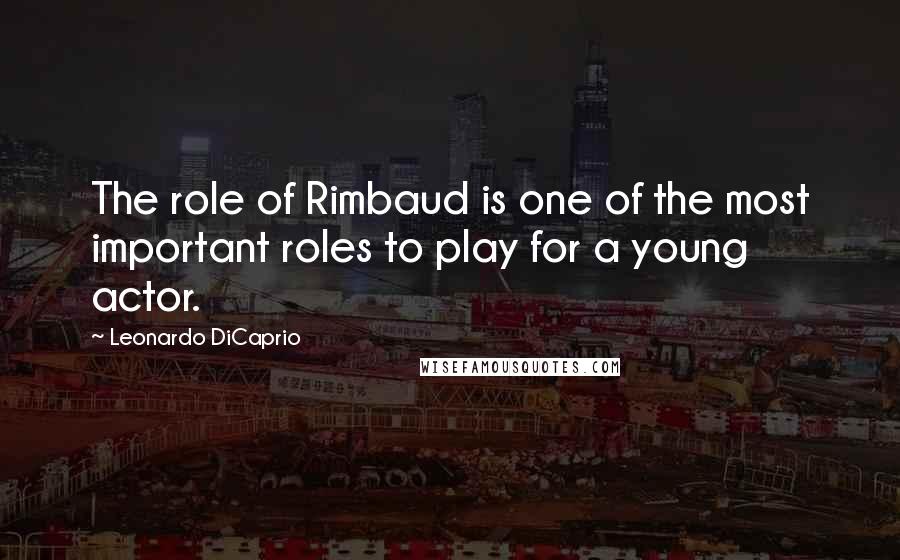 Leonardo DiCaprio Quotes: The role of Rimbaud is one of the most important roles to play for a young actor.
