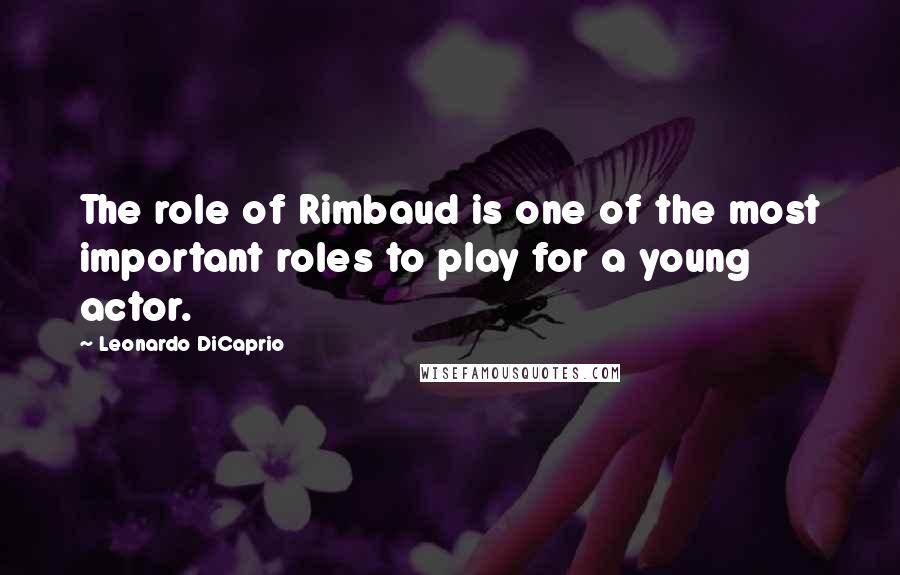 Leonardo DiCaprio Quotes: The role of Rimbaud is one of the most important roles to play for a young actor.