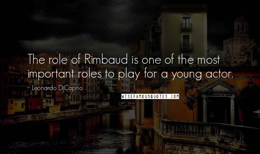 Leonardo DiCaprio Quotes: The role of Rimbaud is one of the most important roles to play for a young actor.