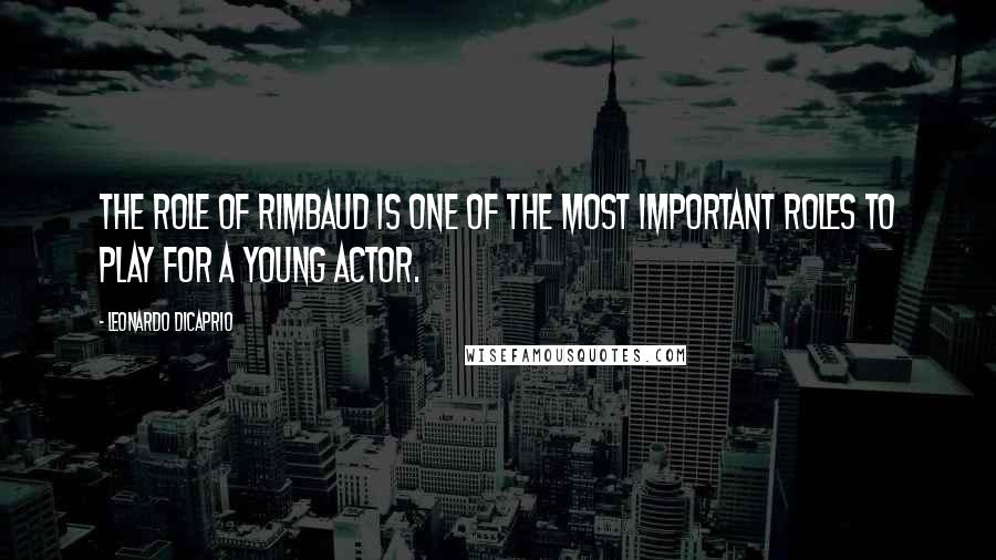 Leonardo DiCaprio Quotes: The role of Rimbaud is one of the most important roles to play for a young actor.