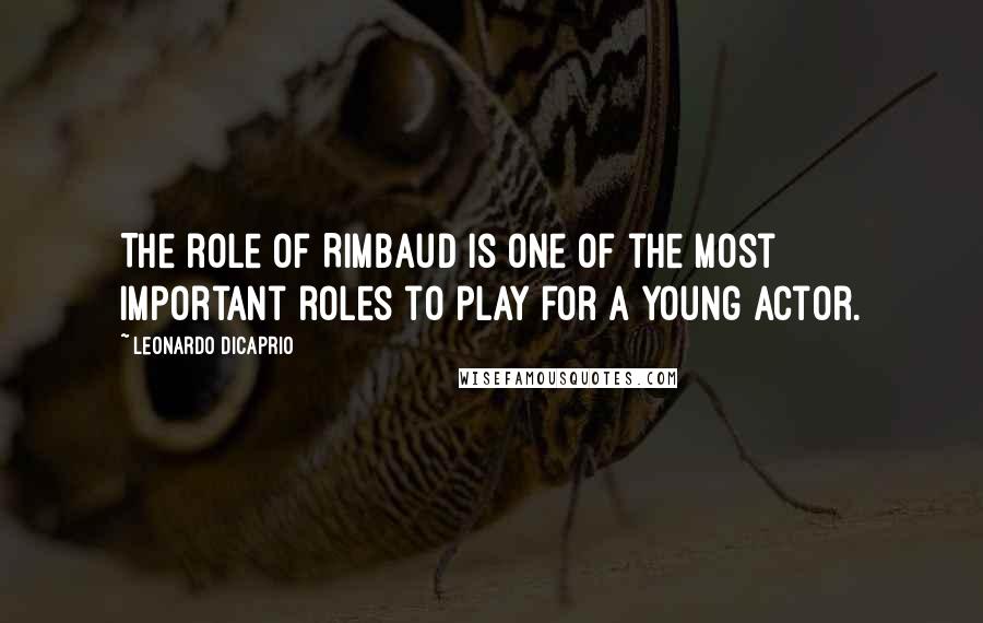 Leonardo DiCaprio Quotes: The role of Rimbaud is one of the most important roles to play for a young actor.